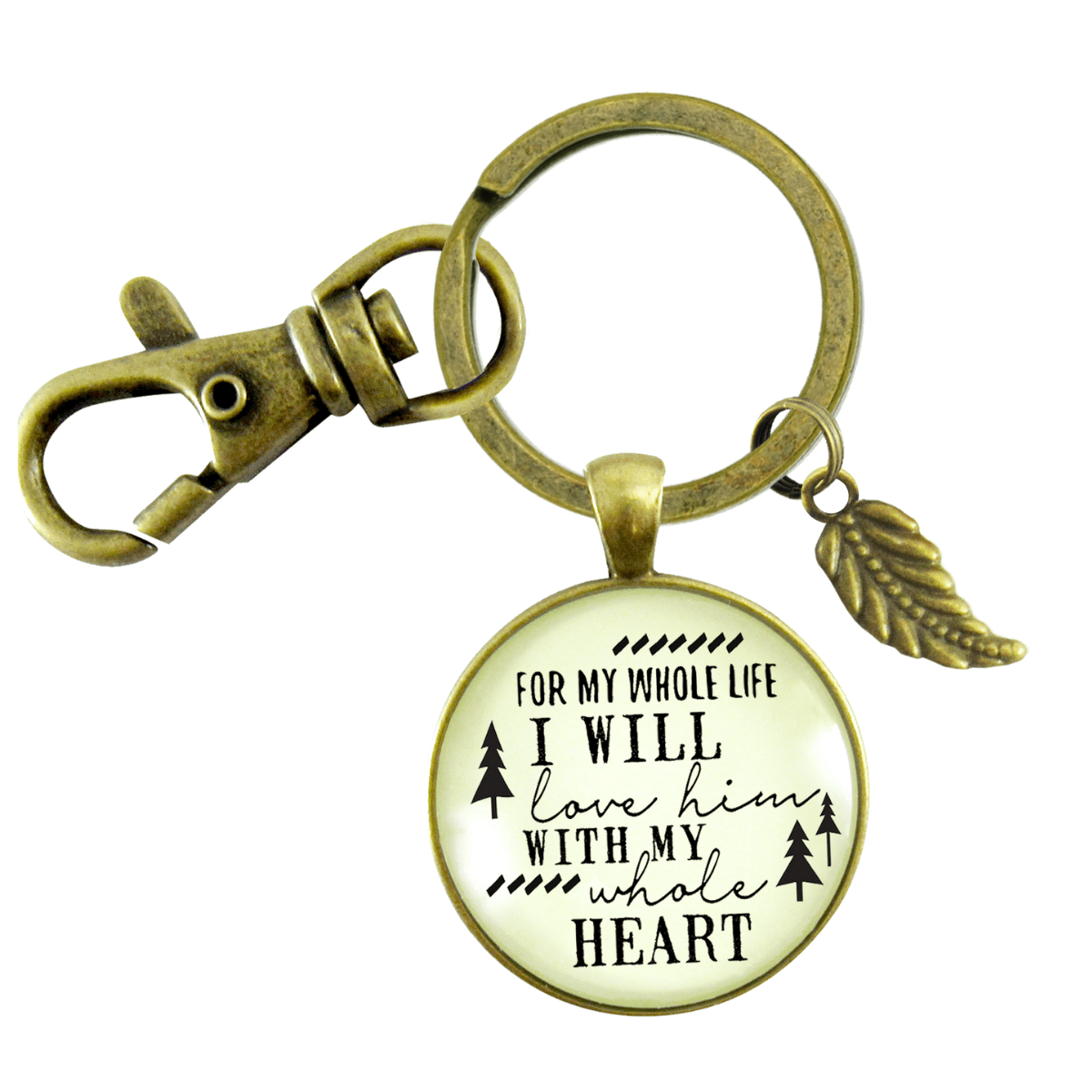 To Her Father In Law Gift Keychain Whole Life I Love Him Promise From Bride Wedding Mens Key Ring - Gutsy Goodness
