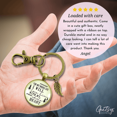 To Her Father In Law Gift Keychain Whole Life I Love Him Promise From Bride Wedding Mens Key Ring - Gutsy Goodness
