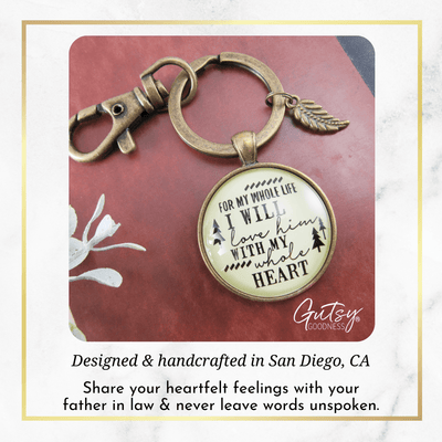 To Her Father In Law Gift Keychain Whole Life I Love Him Promise From Bride Wedding Mens Key Ring - Gutsy Goodness