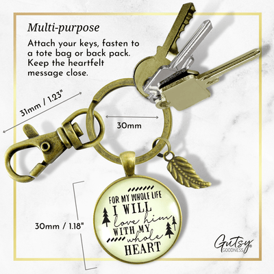 To Her Father In Law Gift Keychain Whole Life I Love Him Promise From Bride Wedding Mens Key Ring - Gutsy Goodness