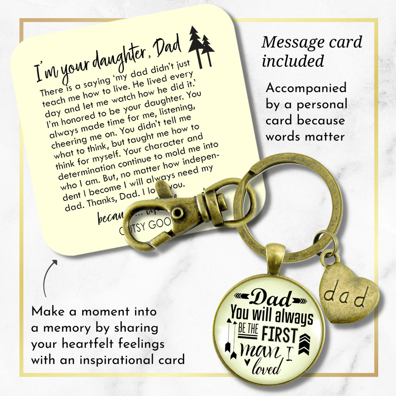 Dad Keychain Sentimental You Will Always Be The First Man I Loved Father Gift - Gutsy Goodness