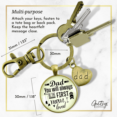 Dad Keychain Sentimental You Will Always Be The First Man I Loved Father Gift - Gutsy Goodness