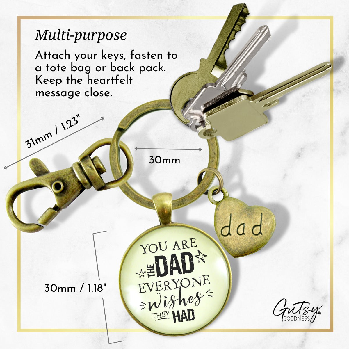 You Are The Dad Everyone Wishes They Had Keychain  Keychain - Men - Gutsy Goodness Handmade Jewelry