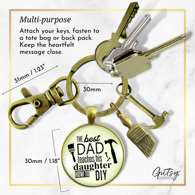 Best Dad Teaches His Daughter How To DIY Keychain Fixer Upper Mens Key Ring Tool Hammer Charm - Gutsy Goodness Handmade Jewelry;Best Dad Teaches His Daughter How To Diy Keychain Fixer Upper Mens Key Ring Tool Hammer Charm - Gutsy Goodness Handmade Jewelry Gifts