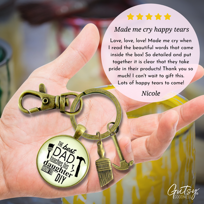 Best Dad Teaches His Daughter How To DIY Keychain Fixer Upper Mens Key Ring Tool Hammer Charm - Gutsy Goodness Handmade Jewelry;Best Dad Teaches His Daughter How To Diy Keychain Fixer Upper Mens Key Ring Tool Hammer Charm - Gutsy Goodness Handmade Jewelry Gifts