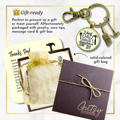 Best Dad Teaches His Daughter How To DIY Keychain Fixer Upper Mens Key Ring Tool Hammer Charm - Gutsy Goodness Handmade Jewelry;Best Dad Teaches His Daughter How To Diy Keychain Fixer Upper Mens Key Ring Tool Hammer Charm - Gutsy Goodness Handmade Jewelry Gifts