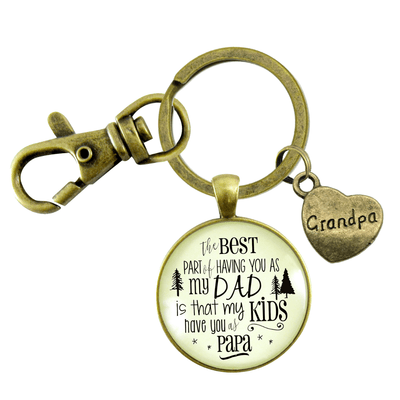 Papa Keychain Dad From Daughter Best Part Kids Have You Grandpa Gift - Gutsy Goodness