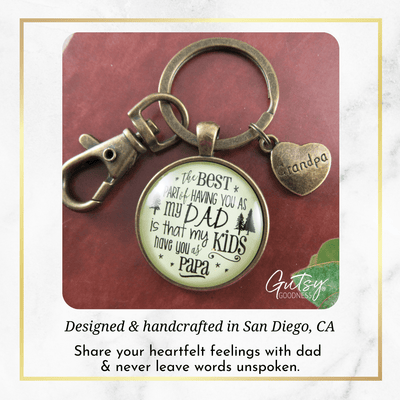 Papa Keychain Dad From Daughter Best Part Kids Have You Grandpa Gift - Gutsy Goodness