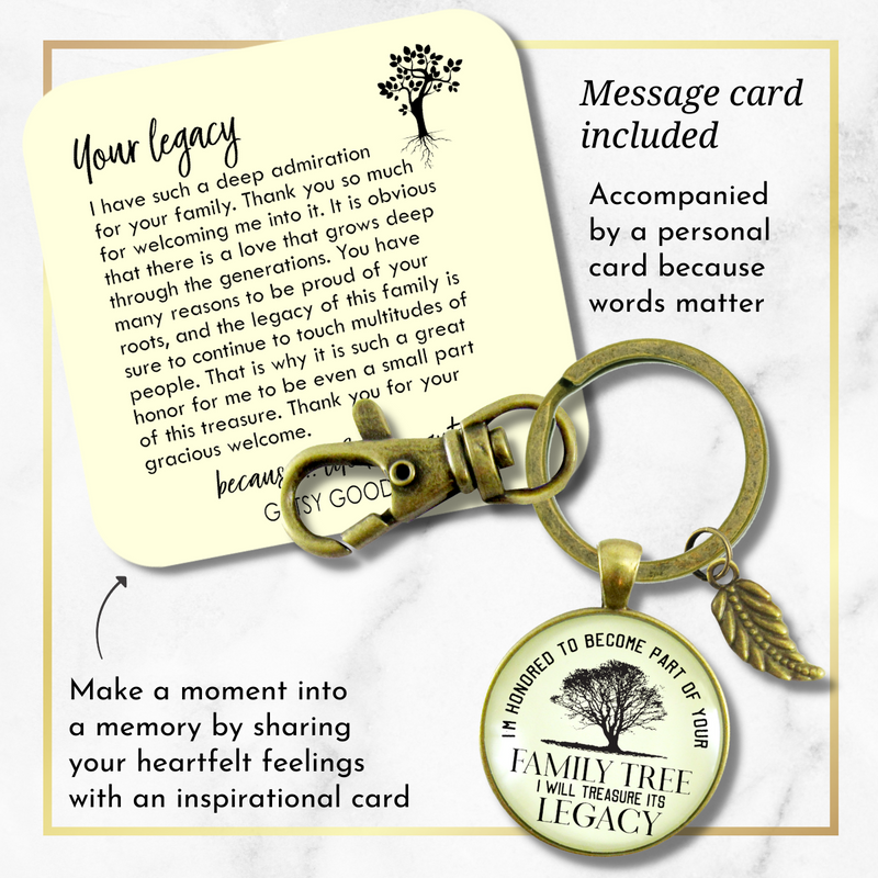 His Father In Law Gift Keychain Honored Family Tree From Groom To Father of Bride Wedding Key Ring - Gutsy Goodness Handmade Jewelry;His Father In Law Gift Keychain Honored Family Tree From Groom To Father Of Bride Wedding Key Ring - Gutsy Goodness Handmade Jewelry Gifts