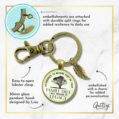 His Father In Law Gift Keychain Honored Family Tree From Groom To Father of Bride Wedding Key Ring - Gutsy Goodness Handmade Jewelry;His Father In Law Gift Keychain Honored Family Tree From Groom To Father Of Bride Wedding Key Ring - Gutsy Goodness Handmade Jewelry Gifts