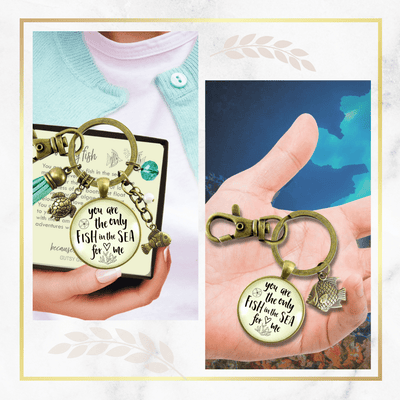 Fishing Keychains Couples Set You Are Only Fish In Sea Romantic Gift Match His Hers - Gutsy Goodness