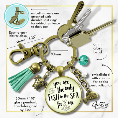 Fishing Keychains Couples Set You Are Only Fish In Sea Romantic Gift Match His Hers - Gutsy Goodness