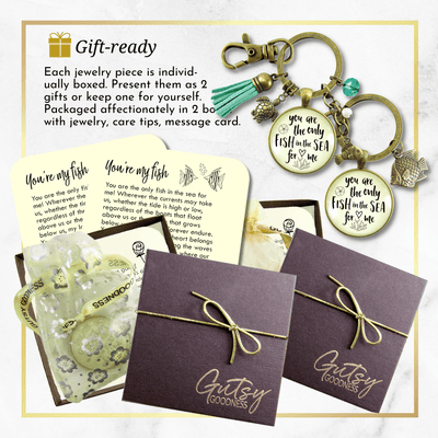 Fishing Keychains Couples Set You Are Only Fish In Sea Romantic Gift Match His Hers - Gutsy Goodness