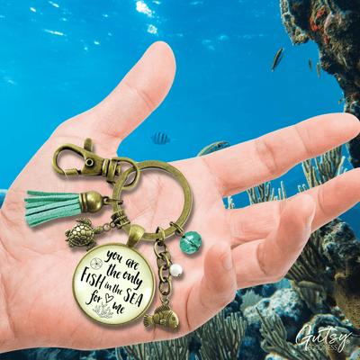 Fishing Keychains Couples Set You Are Only Fish In Sea Romantic Gift Match His Hers - Gutsy Goodness