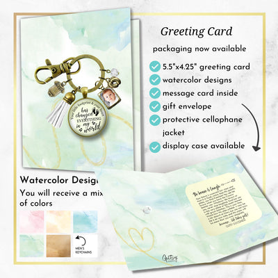 Handmade Gutsy Goodness Jewelry New Mom Keychain Your Little Footprint Gift Baby Feet & Photo Frame Charm, DIY Picture Template