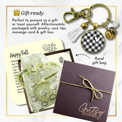 Buffalo Plaid Keychain Black And White Heart Classic Vintage Style Theme Pattern Pendant Boho Theme Fashion Jewelry  Keychain - Women - Gutsy Goodness Handmade Jewelry