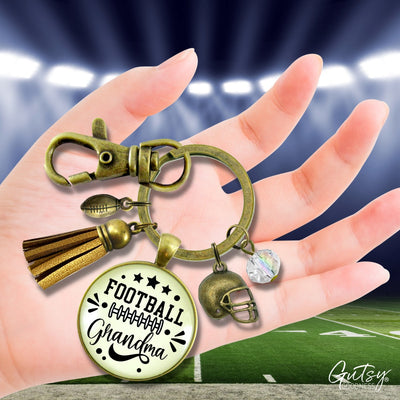 Football Grandma Keychain Favorite Player Proud of Grandson Gift Jewelry Sports Team Handmade Autumn Season Pendant Quote  Keychain - Women - Gutsy Goodness Handmade Jewelry