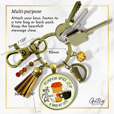 Pumpkin Spice Keychain Funny Quote Not a Vice, Way of Life Autumn PSL Coffee Latte Lover Costume Fashion Fall Jewelry For Women  Keychain - Women - Gutsy Goodness Handmade Jewelry