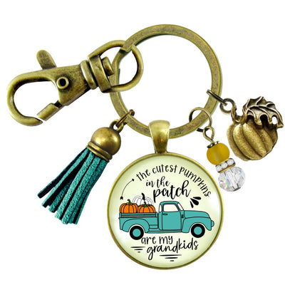Grandma Pumpkins In The Patch Keychain Cutest Are My Grandkids Autumn Truck Halloween Handmade Jewelry Pendant  Keychain - Women - Gutsy Goodness Handmade Jewelry