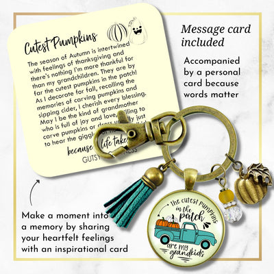 Grandma Pumpkins In The Patch Keychain Cutest Are My Grandkids Autumn Truck Halloween Handmade Jewelry Pendant  Keychain - Women - Gutsy Goodness Handmade Jewelry