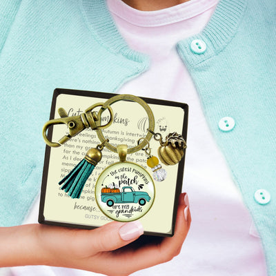 Grandma Pumpkins In The Patch Keychain Cutest Are My Grandkids Autumn Truck Halloween Handmade Jewelry Pendant  Keychain - Women - Gutsy Goodness Handmade Jewelry