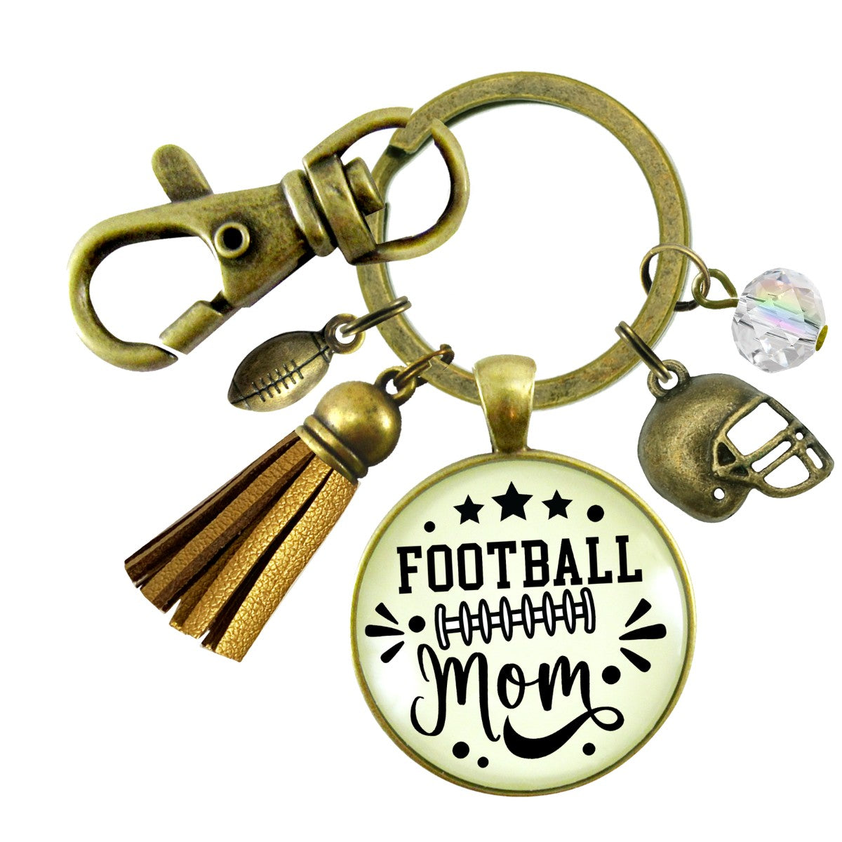 Football Mom Keychain Favorite Player Proud of Son Gift Jewelry Sports Team Handmade Autumn Season Pendant Quote  Keychain - Women - Gutsy Goodness Handmade Jewelry
