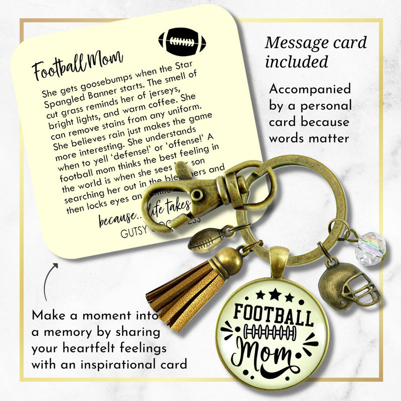 Football Mom Keychain Favorite Player Proud of Son Gift Jewelry Sports Team Handmade Autumn Season Pendant Quote  Keychain - Women - Gutsy Goodness Handmade Jewelry