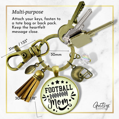 Football Mom Keychain Favorite Player Proud of Son Gift Jewelry Sports Team Handmade Autumn Season Pendant Quote  Keychain - Women - Gutsy Goodness Handmade Jewelry