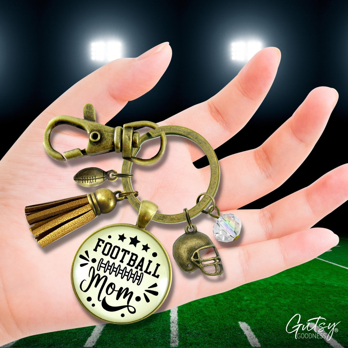 Football Mom Keychain Favorite Player Proud of Son Gift Jewelry Sports Team Handmade Autumn Season Pendant Quote  Keychain - Women - Gutsy Goodness Handmade Jewelry