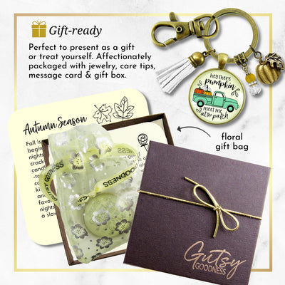 Hey There Pumpkin Keychain Meet Me At The Patch Autumn Theme Jewelry October Truck Pendant For Women  Keychain - Women - Gutsy Goodness Handmade Jewelry