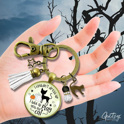 Halloween Black Cat Keychain For Women I Couldn't Dress Up Costume Play With Cat Funny Pumpkin Jewelry Pendant Autumn Fashion Accessory  Keychain - Women - Gutsy Goodness Handmade Jewelry