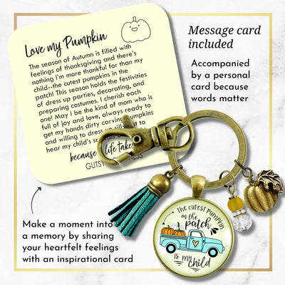 Mom Pumpkin In The Patch Keychain Cutest Is My Child Autumn Truck Halloween Handmade Jewelry Pendant  Keychain - Women - Gutsy Goodness Handmade Jewelry