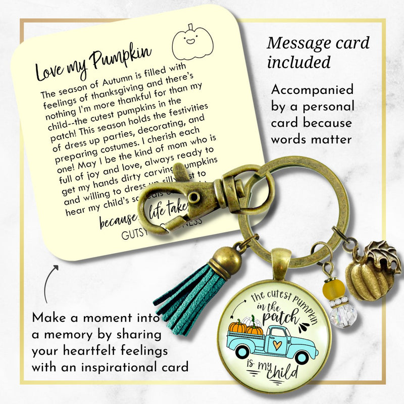 Mom Pumpkin In The Patch Keychain Cutest Is My Child Autumn Truck Halloween Handmade Jewelry Pendant  Keychain - Women - Gutsy Goodness Handmade Jewelry