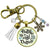 Family Christmas Keychain Fun Old Fashioned Holiday Tree Charm Handmade Car Tree Farm Pendant Green Tassel Key Chain