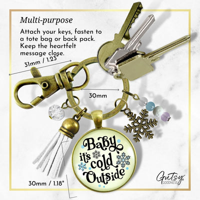 Family Christmas Keychain Fun Old Fashioned Holiday Tree Charm Handmade Car Tree Farm Pendant Green Tassel Key Chain