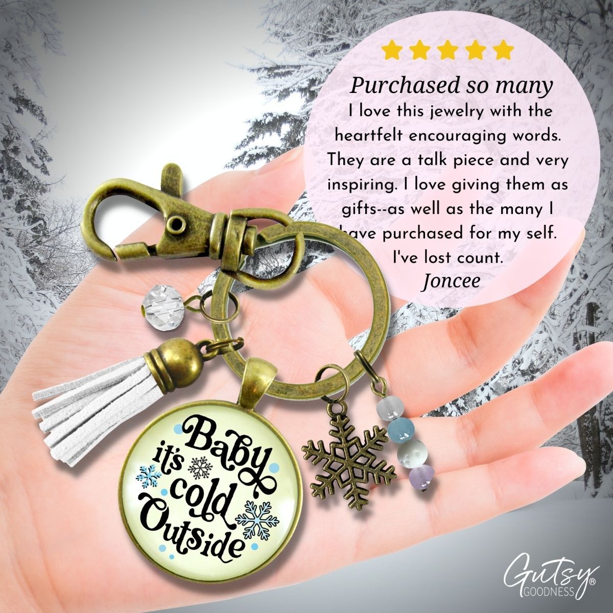 Family Christmas Keychain Fun Old Fashioned Holiday Tree Charm Handmade Car Tree Farm Pendant Green Tassel Key Chain