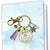 Christmas Gnome For The Holidays Gift Keychain Festive Pastel Glass Pendant Beads Jewelry Snowflake Charm Purple Tassel