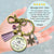 Christmas Gnome For The Holidays Gift Keychain Festive Pastel Glass Pendant Beads Jewelry Snowflake Charm Purple Tassel