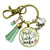 Mele Kalikimaka Christmas Hawaiian Keychain Holiday Merry Christmas Pink Green Festive Jewelry Tassel Key Ring Gift