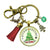 Christmas Train Holiday Tree Keychain Rocking Around Festive  Handmade Seasonal Gift Jewelry Red Tassel