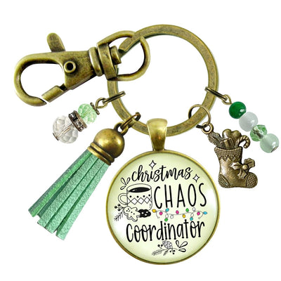 Christmas Chaos Coordinator Fun Holiday Keychain Stocking Charm Pendant Hostess Gift Jewelry   - Gutsy Goodness Handmade Jewelry