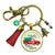Red Truck Christmas Tree Keychain Handmade Holiday Let Your Heart Be Light Charm Gift Pendant Tassel Key Ring Jewelry