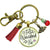 Feliz Navidad Keychain Merry Christmas Gift Jewelry For Her Candle Charm Red Green Beads Holiday Pendant