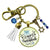 Happy Hanukkah Keychain Handmade Festive Holiday Jewelry Gift For Women Blue Bead Star of David Charm