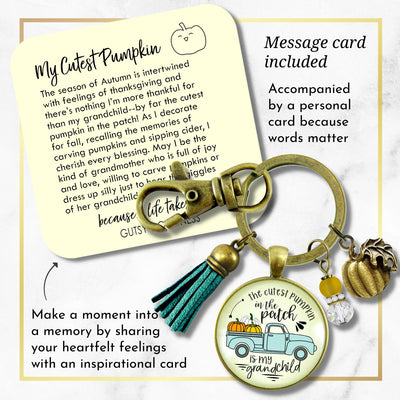 Grandma Pumpkin In The Patch Keychain Cutest Are My Grandchild Autumn Truck Halloween Handmade Jewelry Pendant  Keychain - Women - Gutsy Goodness Handmade Jewelry