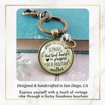 Daughter In Law Gift Keychain Proof God Hears Mother's Prayers Fun Gift Jewelry Heart Charm - Gutsy Goodness Handmade Jewelry;Daughter In Law Gift Keychain Proof God Hears Mother's Prayers Fun Gift Jewelry Heart Charm - Gutsy Goodness Handmade Jewelry Gifts