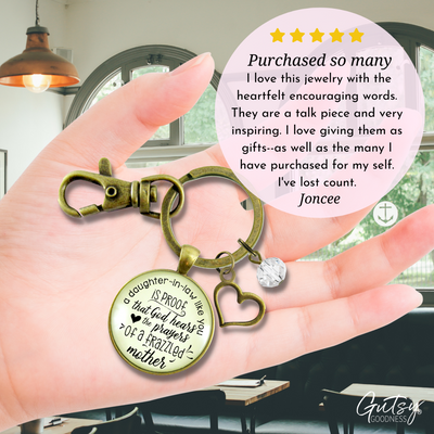 Daughter In Law Gift Keychain Proof God Hears Mother's Prayers Fun Gift Jewelry Heart Charm - Gutsy Goodness Handmade Jewelry;Daughter In Law Gift Keychain Proof God Hears Mother's Prayers Fun Gift Jewelry Heart Charm - Gutsy Goodness Handmade Jewelry Gifts