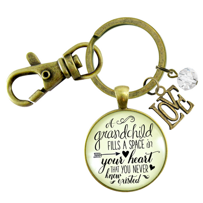 Grandmother Keychain A Grandchild Fills A Space Grandma Jewelry Gift Love Charm - Gutsy Goodness Handmade Jewelry;Grandmother Keychain A Grandchild Fills A Space Grandma Jewelry Gift Love Charm
