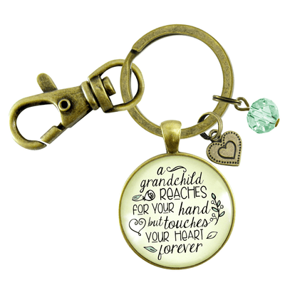 Grandma Keychain A Grandchild Reaches Grandma Life Quote Jewelry Gift - Gutsy Goodness Handmade Jewelry;Grandma Keychain A Grandchild Reaches Grandma Life Quote Jewelry Gift - Gutsy Goodness Handmade Jewelry Gifts