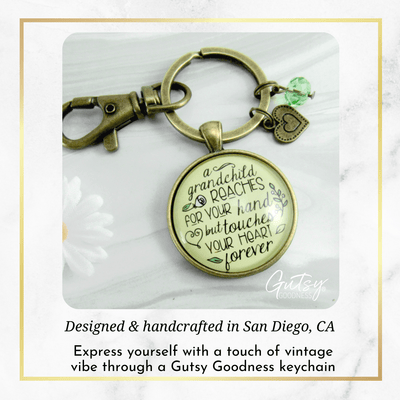 Grandma Keychain A Grandchild Reaches Grandma Life Quote Jewelry Gift - Gutsy Goodness Handmade Jewelry;Grandma Keychain A Grandchild Reaches Grandma Life Quote Jewelry Gift - Gutsy Goodness Handmade Jewelry Gifts